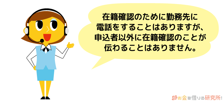 在籍確認で勤務先に利用者の融資に関する情報は伝わらない