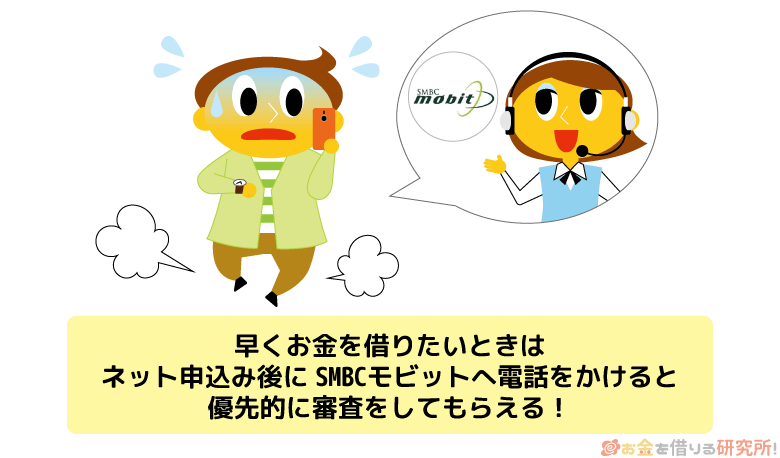 SMBCモビットで即日融資を受けるならネット申込み後に電話