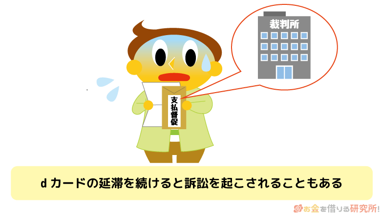 dカードの延滞を続けると訴訟を起こされることもある