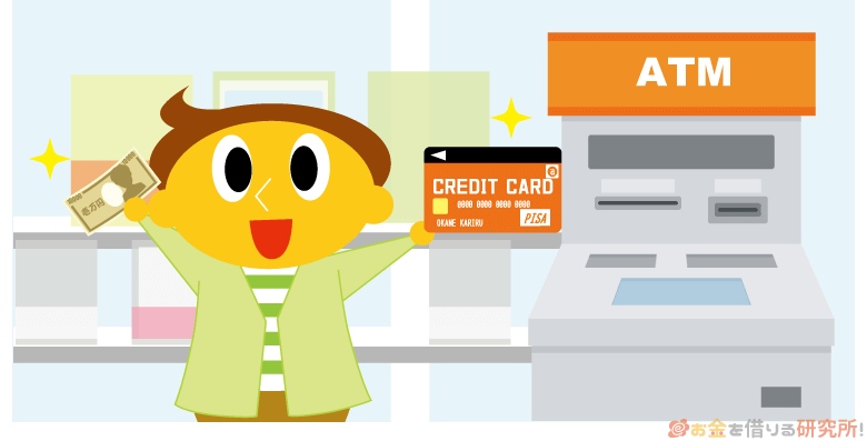 クレジットカードのキャッシングによる借入はATMからいつでも可能