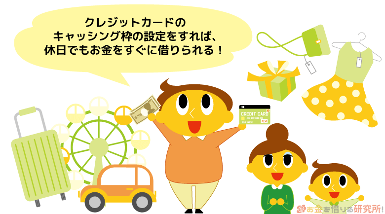 クレジットカードのキャッシングなら休日でもお金を借りられる