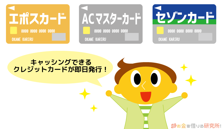 即日キャッシングできるクレジットカード3社