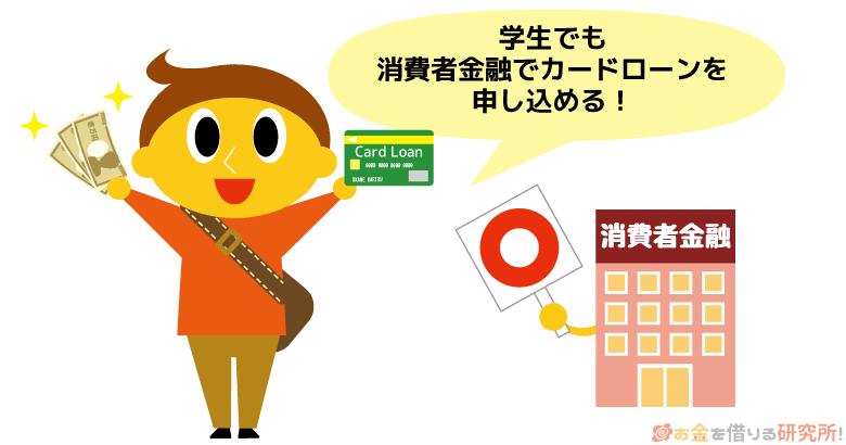大学生でも消費者金融のカードローンに申し込みできる