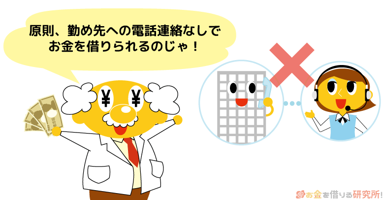 勤め先への電話による在籍確認なしで借入可能